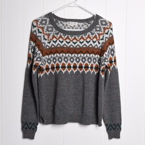 Pink Rose women’s‎ crewneck fair aisle pattern sweater size L